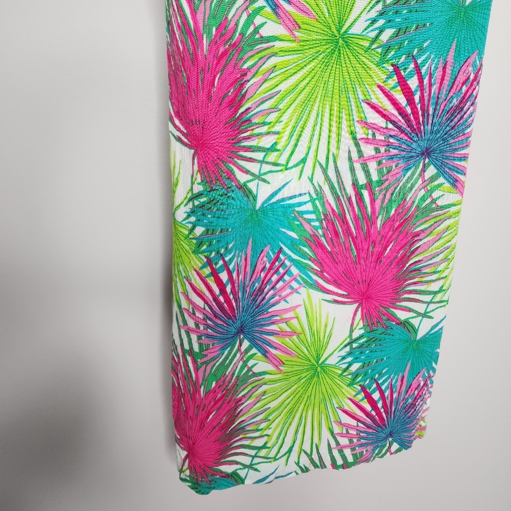 Rose +Olive Tropical Leaf Print Wide-Leg Pants XL - Picture 10 of 16
